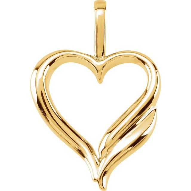 18K Yellow Heart Pendant - Elegant Jewelry by Brand Name 80713