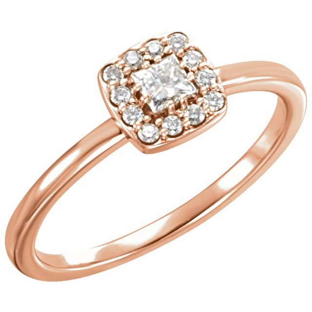 14K Rose 1/4 CTW Natural Diamond Stackable Ring