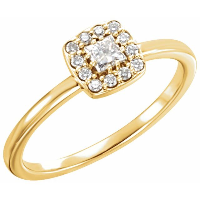 14K Yellow 1/4 CTW Natural Diamond Stackable Ring