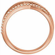 14K Rose 1/5 CTW Lab-Grown Diamond Criss-Cross Ring
