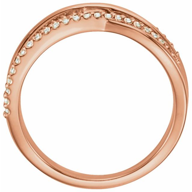 14K Rose 1/5 CTW Lab-Grown Diamond Criss-Cross Ring