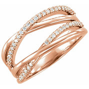 14K Rose 1/5 CTW Lab-Grown Diamond Criss-Cross Ring