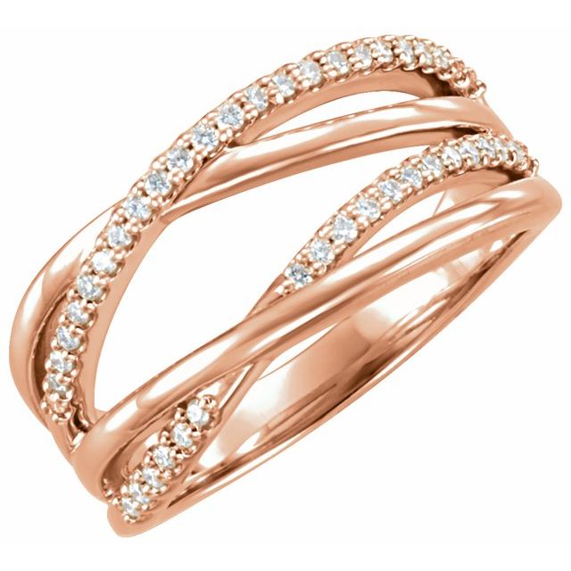 14K Rose 1/5 CTW Lab-Grown Diamond Criss-Cross Ring