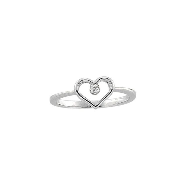 14K Yellow .02 CT Natural Diamond Heart Ring
