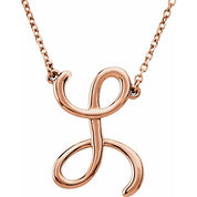 14K Rose Script Initial L 16" Necklace