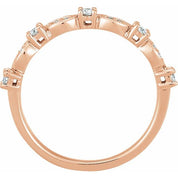 14K Rose Gold 1/5 CTW Natural Diamond Stackable Ring - Perfect for Layering