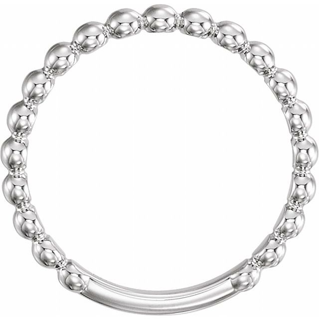 Platinum 2.5 mm Stackable Beaded Ring