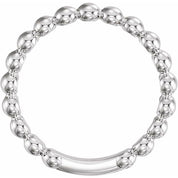 Platinum 3 mm Stackable Beaded Ring
