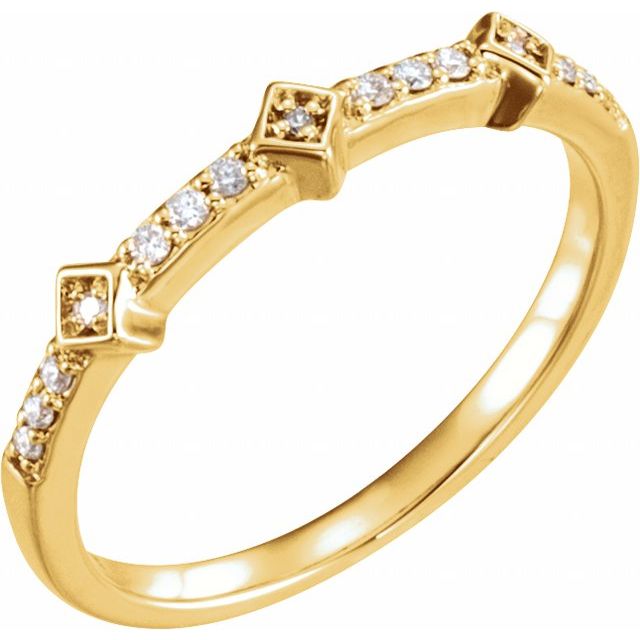14K Yellow 1/10 CTW Natural Diamond Stackable Ring