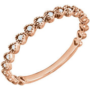 14K Rose Gold .06 CTW Natural Diamond Stackable Heart Ring - Stylish Elegance