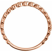 14K Rose Gold .06 CTW Natural Diamond Stackable Heart Ring - Stylish Elegance