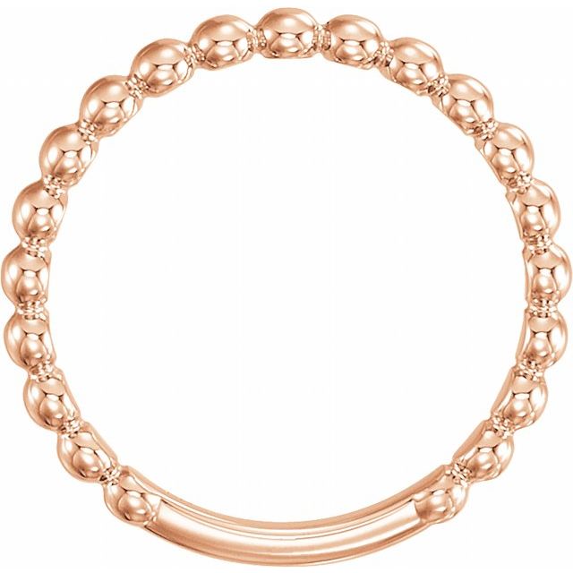 14K Rose 2.5 mm Stackable Beaded Ring