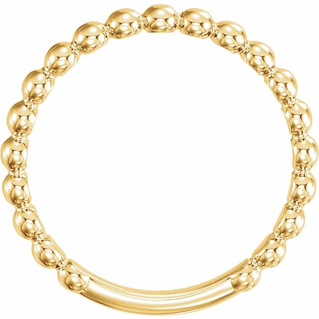 14K Yellow 2.5 mm Stackable Beaded Ring
