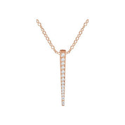 14K Rose 1/4 CTW Natural Diamond Graduated Bar 16-18" Necklace