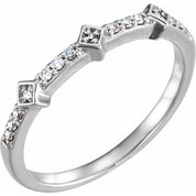 14K White 1/10 CTW Natural Diamond Stackable Ring