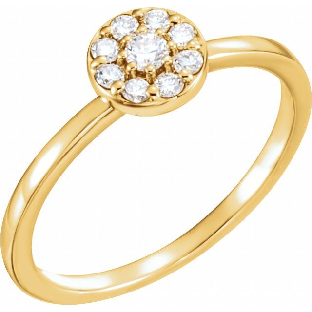 14K Yellow 1/4 CTW Natural Diamond Stackable Ring
