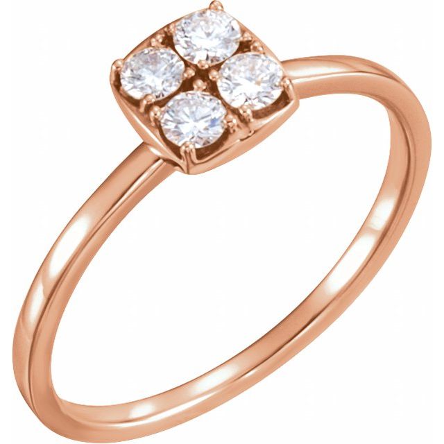 14K Rose 1/4 CTW Natural Diamond Stackable Ring