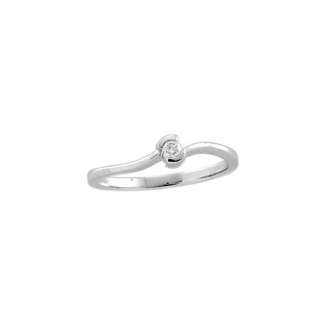 14K White .07 CT Natural Diamond Ring