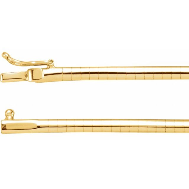 14K Yellow Gold 3 mm Omega Chain 16" - CH1025