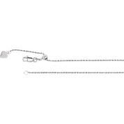 14K White 1 mm Adjustable Rope 16-22" Chain