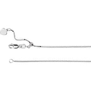 14K White .85 mm Adjustable Box 16-22" Chain