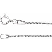 14K White 1 mm Wheat 7" Chain