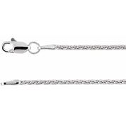 14K White 1.5 mm Wheat 7" Chain