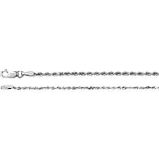 14K White  1.8 mm Diamond-Cut Rope 20" Chain