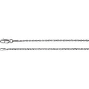 14K White 1.6 mm Diamond-Cut Rope 16" Chain