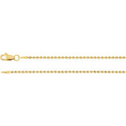 14K Yellow 1.5 mm Hollow Bead 20" Chain