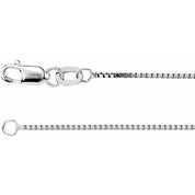 14K White .75 mm Box 24" Chain