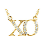 14K Yellow .07 CTW Natural Diamond "XO" Phrase 16 1/2" Necklace