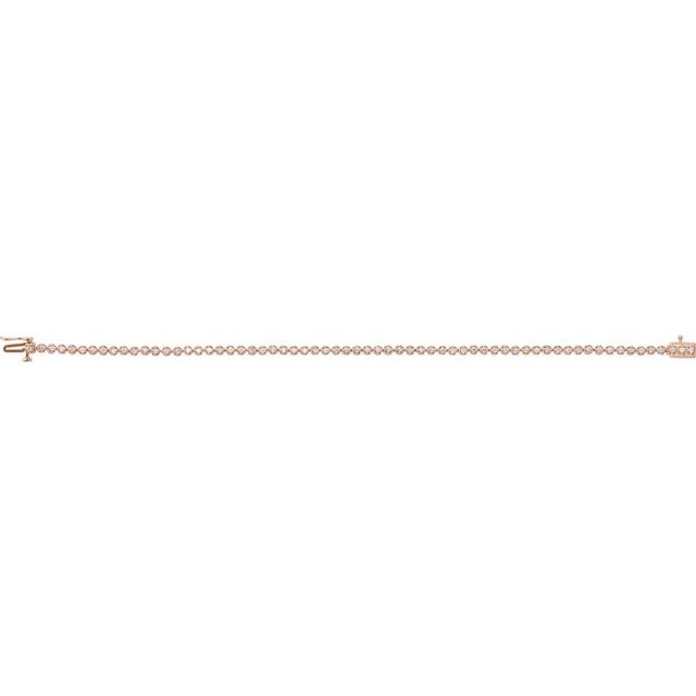 14K Rose 1 CTW Natural Diamond Line 7" Bracelet