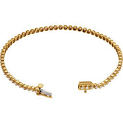 14K Yellow 1 CTW Natural Diamond Line 7" Bracelet
