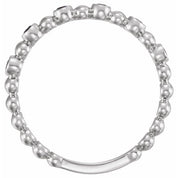 Platinum Natural Blue Sapphire Stackable Ring