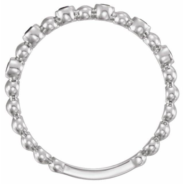 Platinum Natural Blue Sapphire Stackable Ring
