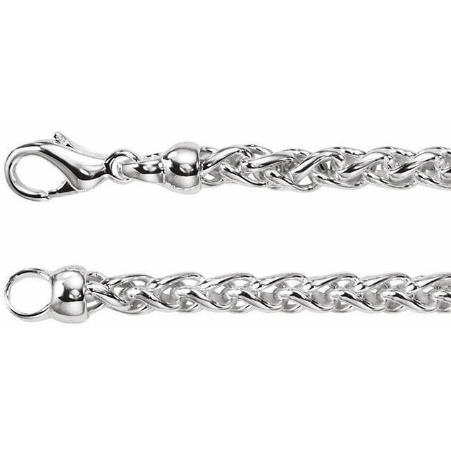 Sterling Silver 4 mm Wheat 24" Chain