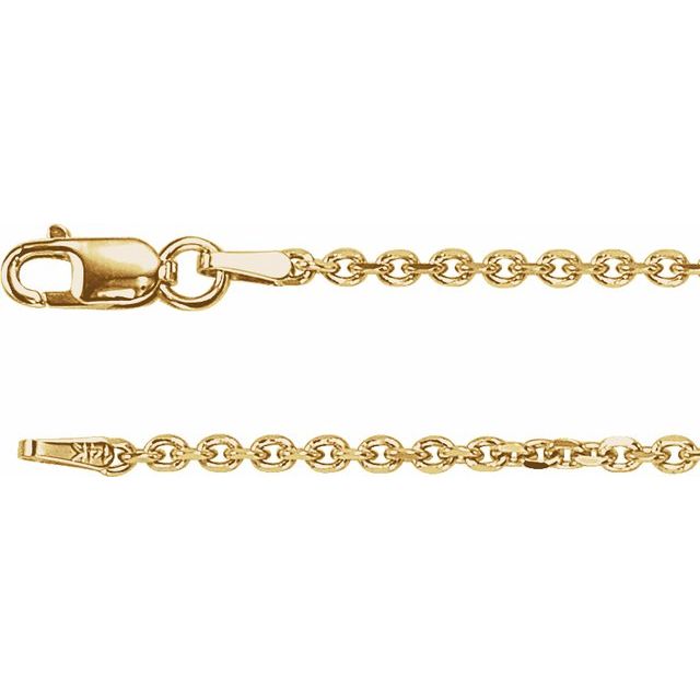 14K Yellow Diamond-Cut Cable Chain 16" - CH125:120479:P