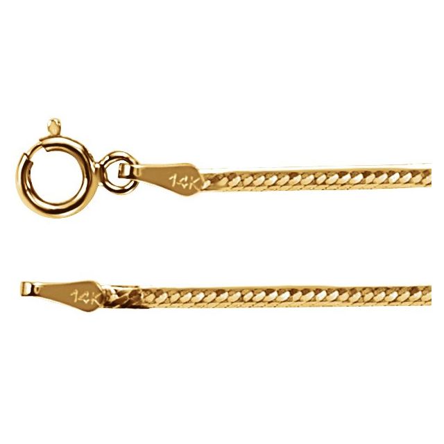 14K Yellow 1.5 mm Flexible Herringbone 7" Chain by CH43