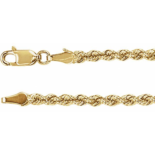 14K Yellow Rope Chain 18" - CH957:103:P