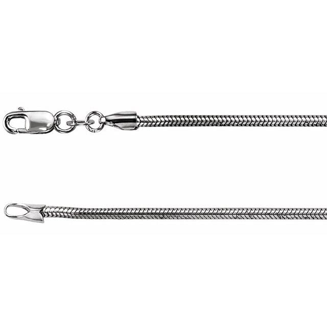Sterling Silver 1.5 mm Snake 18" Chain