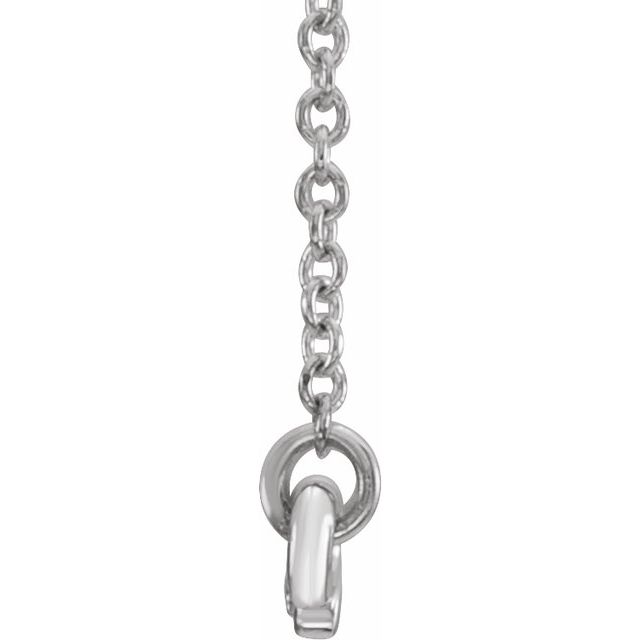 14K White 1/6 CTW Natural Diamond Bar 17.5" Necklace