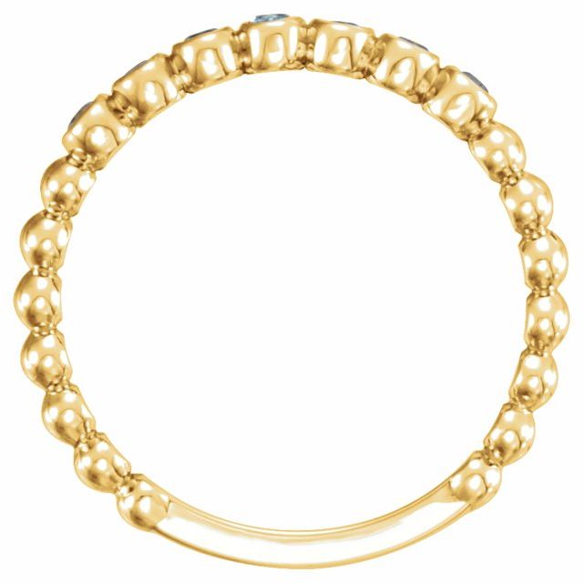 14K Yellow Natural Aquamarine Stackable Ring