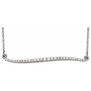 14K White 1/6 CTW Natural Diamond Bar 17.5" Necklace