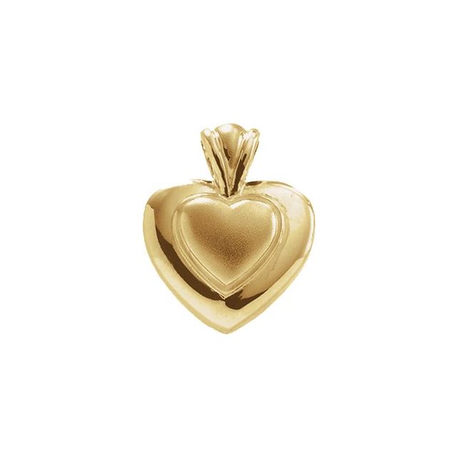 18K Yellow Heart Pendant