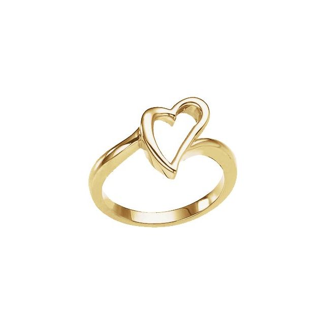 18K Yellow Heart Ring