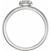 14K White 1/4 CTW Natural Diamond Stackable Cluster Ring