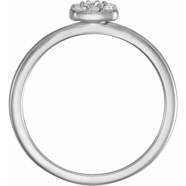 14K White 1/4 CTW Natural Diamond Stackable Cluster Ring