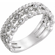 Sterling Silver 1/8 CTW Natural Diamond Stackable Ring