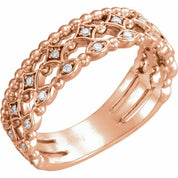 14K Rose 1/8 CTW Natural Diamond Stackable Ring